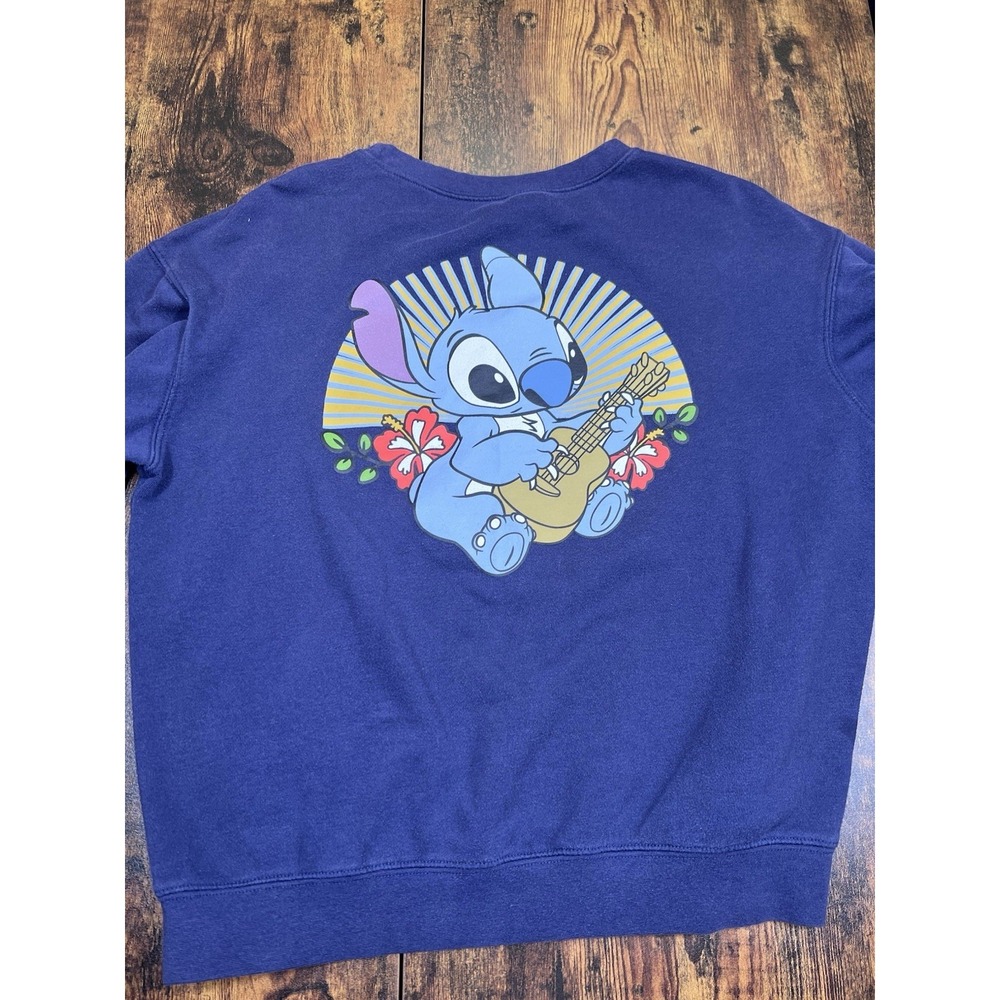 Women's Large Disney Stitch Crew Neck Sweatshirt Long Sleeve See Measurements